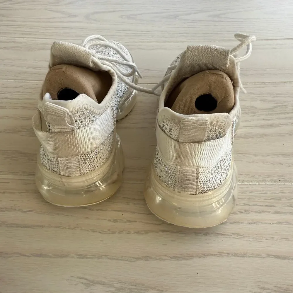 Sincerely Jules Girl White Rhinestone Size 11 Fashion Sneakers